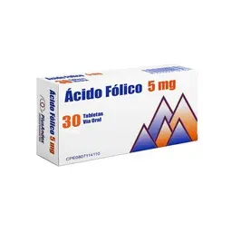 ACIDO FOLICO, 5 MG, 30, TAB, PLUSANDEX 