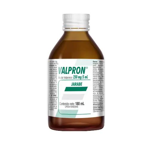 ACIDO VALPROICO, 250 MG / 5 ML, 180 ML, JBE, VALPRON 